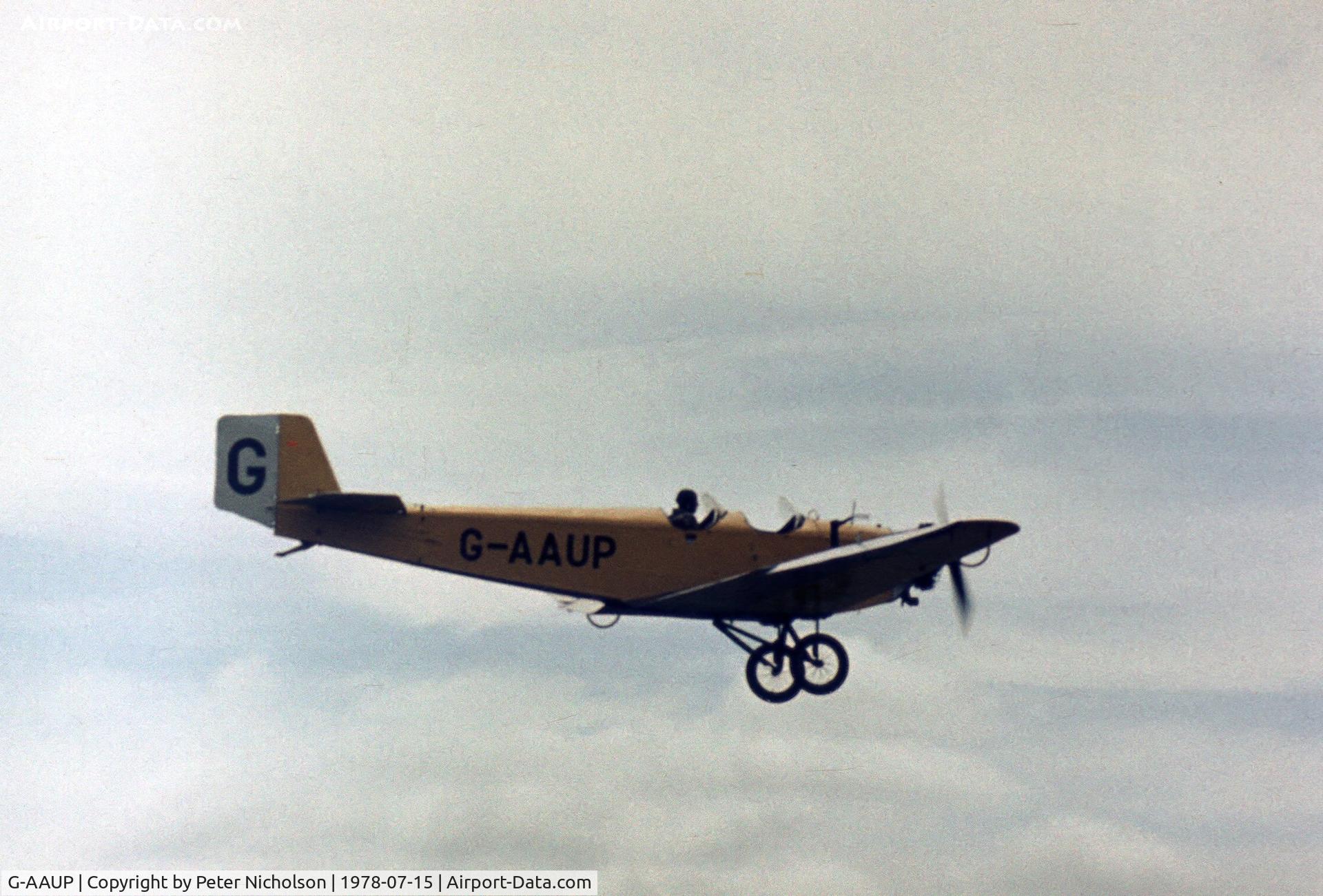 G-AAUP, 1929 Klemm L25-1A C/N 145, Flying in to the 1978 Strathallan Open Day.