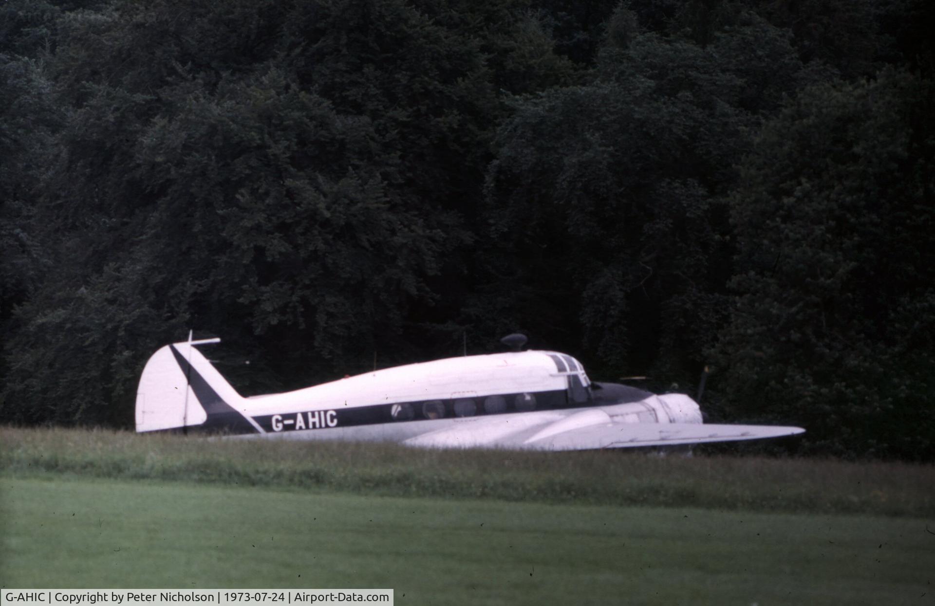 G-AHIC, 1946 Avro 652A Anson C.19 Series 2 C/N 1318, One of several stored Ansons seen at Strathallan in 1973 - this one was later scrapped.