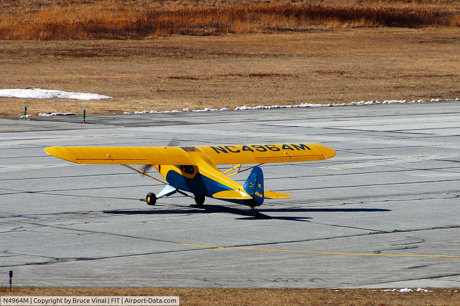 N4964M, 1948 Piper PA-11 Cub Special C/N 11-450, Taking the Active at FIT