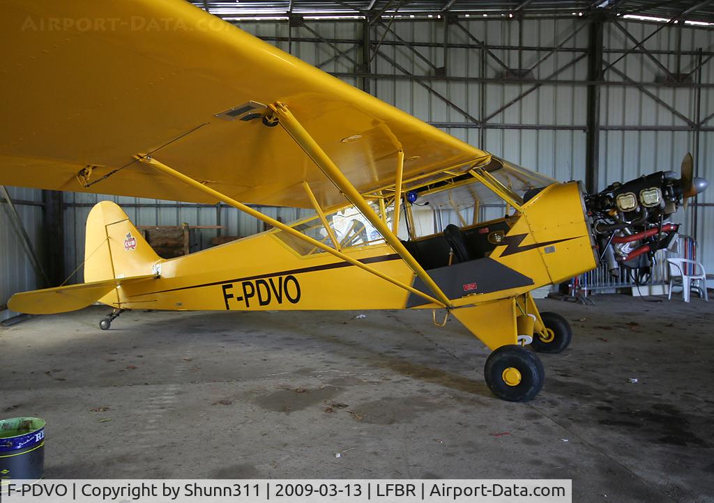 F-PDVO, Poullin PJ-5A C/N 03, Inside a hangar @ LFBR