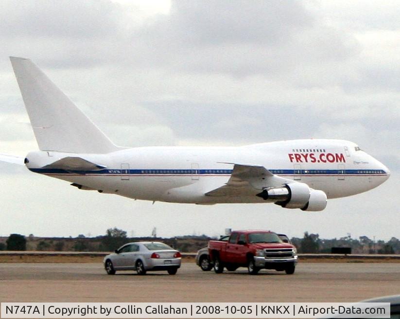 N747A, 1980 Boeing 747SP-27 C/N 21992, N747A making a pass 50 feet off the deck at an air show.