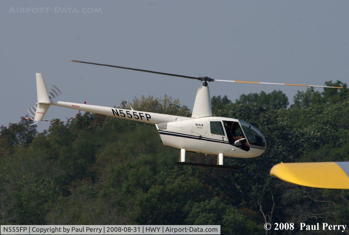 N555FP, 2001 Robinson R44 C/N 1012, In the pattern, before departing to KHEF