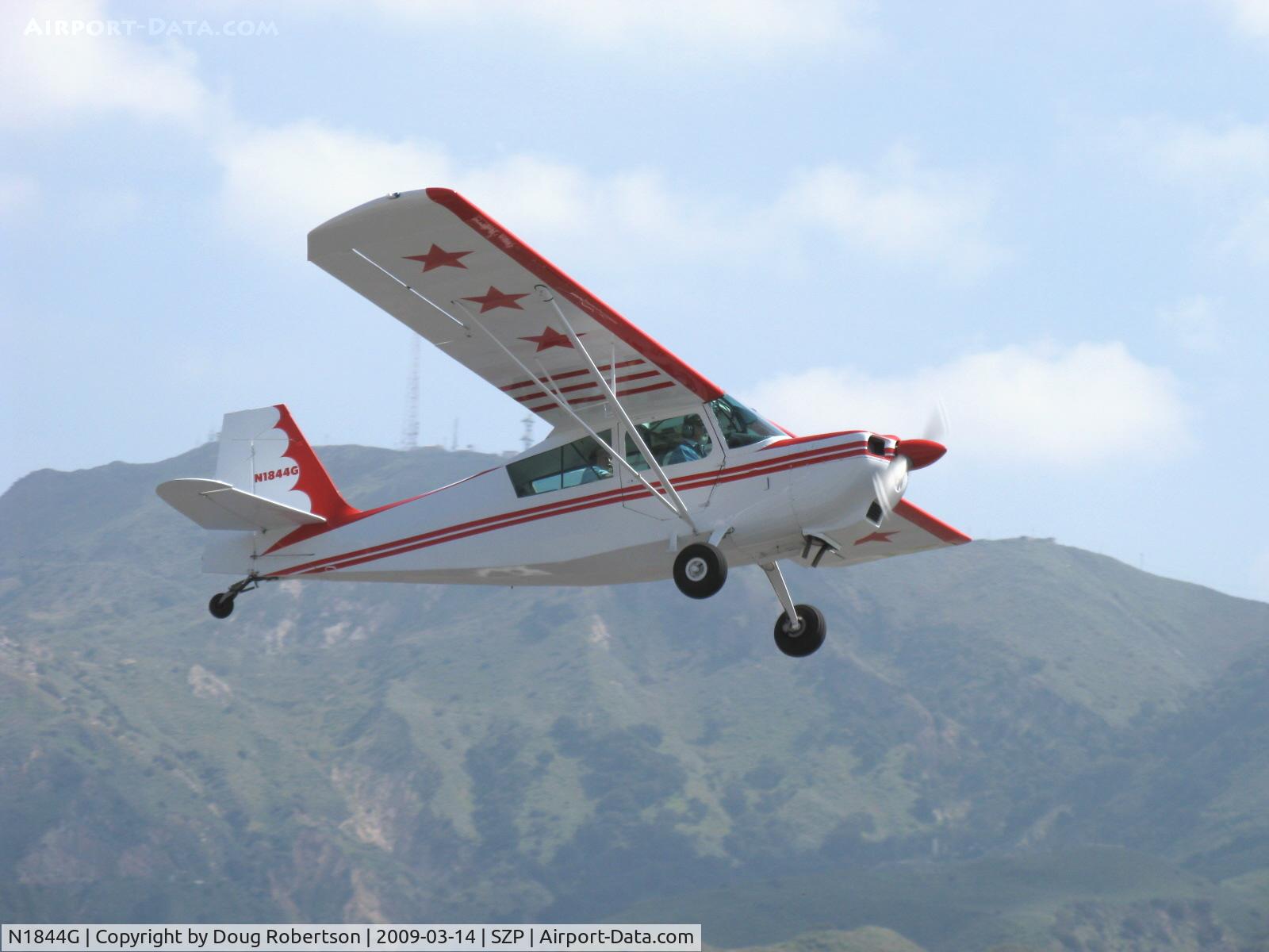 N1844G, 1968 Champion 7KCAB C/N 84, 1968 Champion 7KCAB CITABRIA, Lycoming IO-320-B1E 150 Hp, takeoff climb Rwy 22