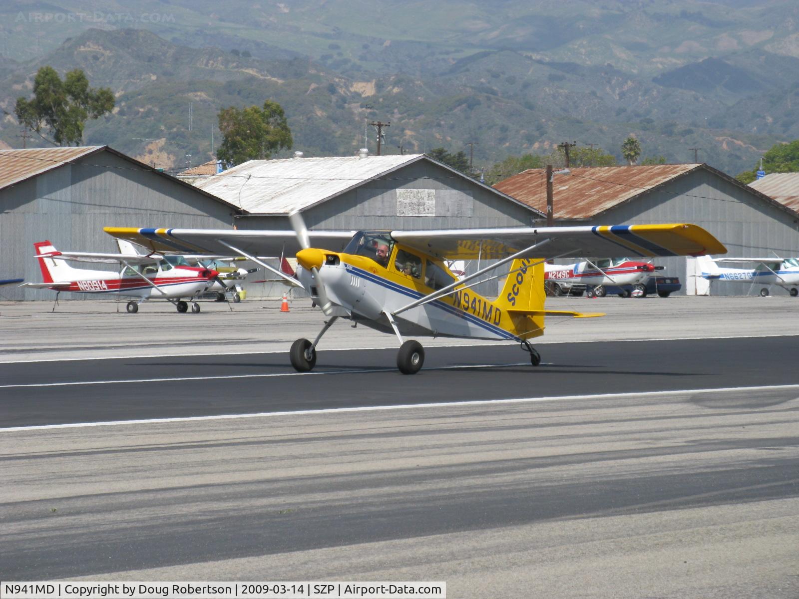 N941MD, 1996 American Champion 8GCBC Scout C/N 375-96, 1996 American Champion 8GCBC SCOUT, Lycoming O-360-E2C 180 Hp, landing roll Rwy 22