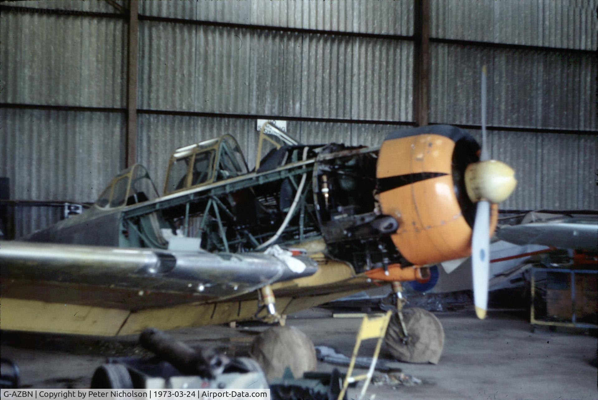 G-AZBN, 1942 Noorduyn AT-16 Harvard IIB C/N 14A-1431, Undergoing restoration at Strathallan, this Harvard arrived in 1971 and was previously PH-HON.