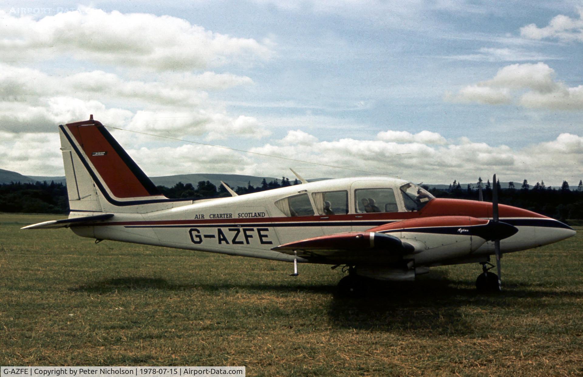 G-AZFE, 1971 Piper PA-23-250 Aztec C/N 27-4577, This Aztec of Air Taxi Operator Air Charter Scotland visited the 1978 Strathallan Open Day.