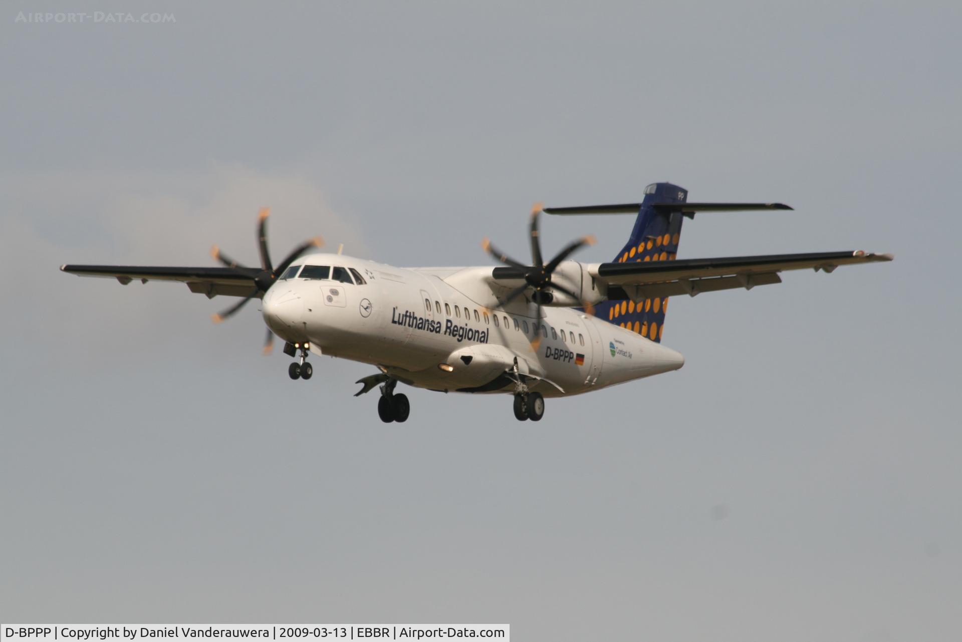 D-BPPP, 1999 ATR 42-500 C/N 581, arrival of flight LH4652 to rwy 25L
