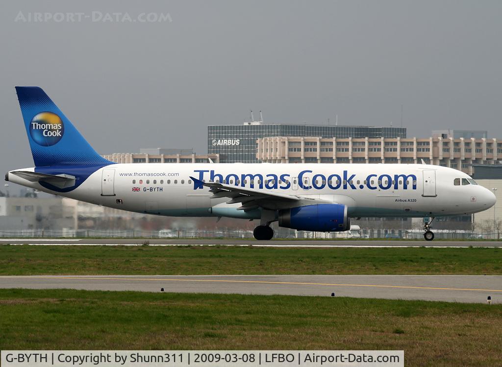 G-BYTH, 1993 Airbus A320-231 C/N 429, Taking off rwy 32R