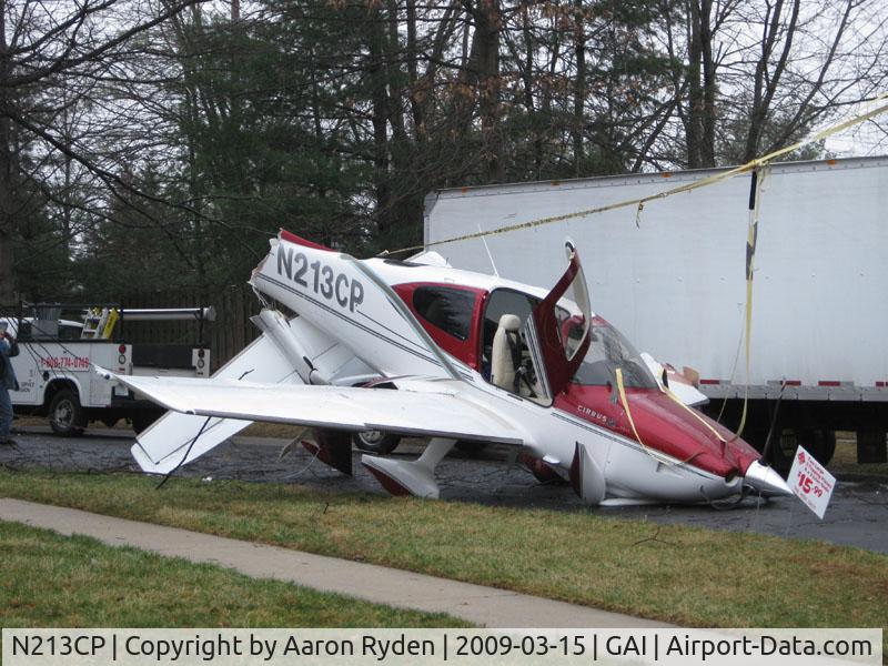 N213CP, 2008 Cirrus SR22 GTS C/N 3142, This plane just went down at 2PM 3/15/2009 in Gaithersburg MD