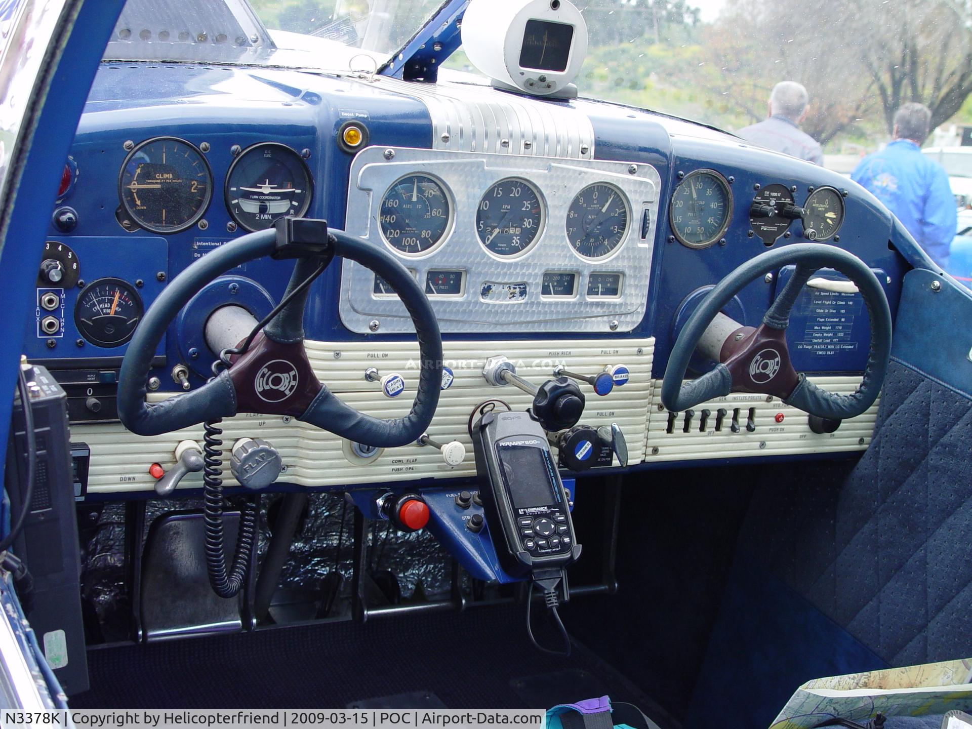 N3378K, 1946 Globe GC-1B Swift C/N 1371, Cockpit area