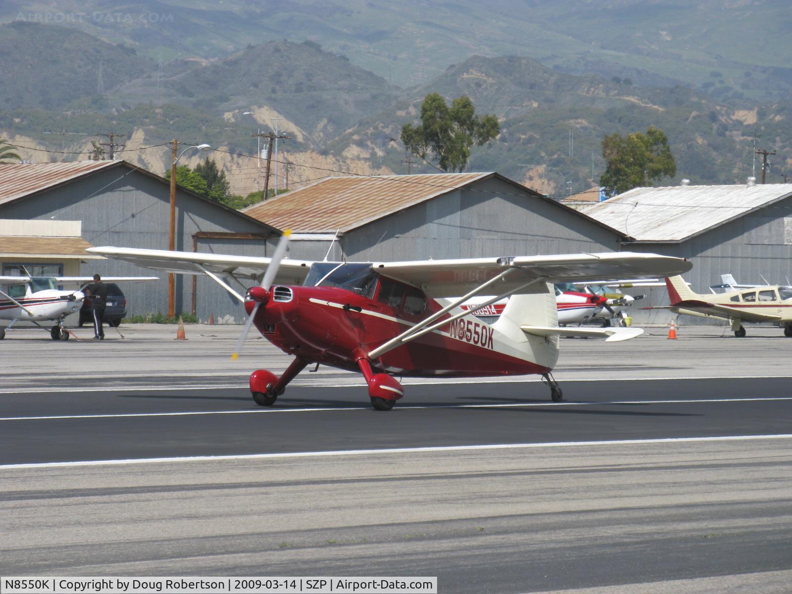 N8550K, 1947 Stinson 108-1 Voyager C/N 108-1550, 1947 Stinson 108-1 VOYAGER, Franklin 6A4-165-B3 165 Hp, landing roll Rwy 22