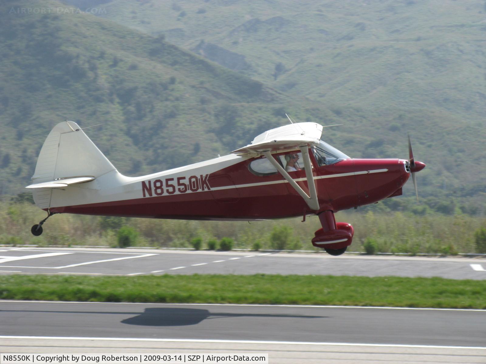 N8550K, 1947 Stinson 108-1 Voyager C/N 108-1550, 1947 Stinson 108-1 VOYAGER, Franklin 6A4-165-B3 165 Hp, takeoff climb Rwy 22
