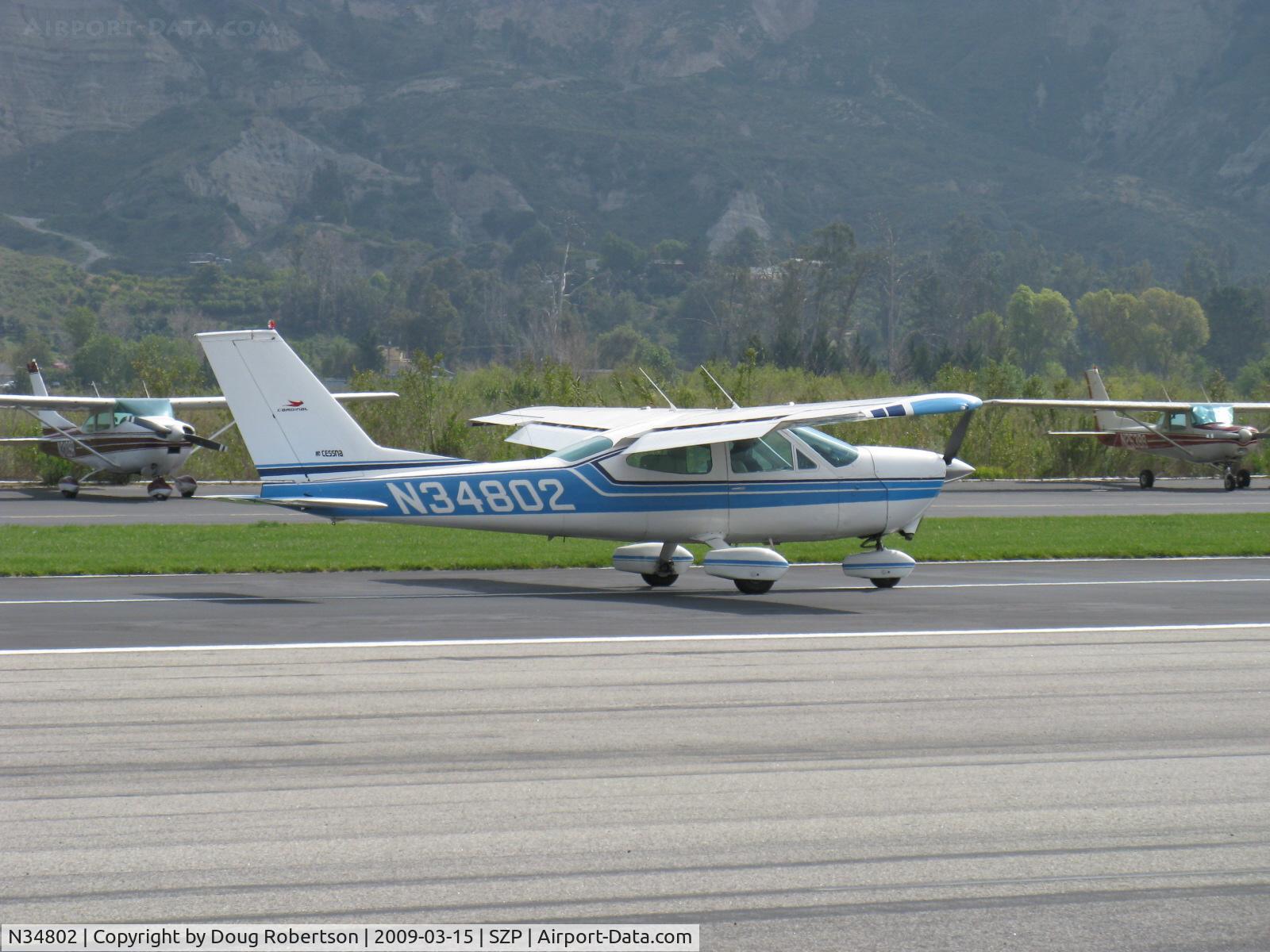N34802, 1973 Cessna 177B Cardinal C/N 17702011, 1973 Cessna 177B CARDINAL, Lycoming O&VO-360 180 Hp, landing roll Rwy 22