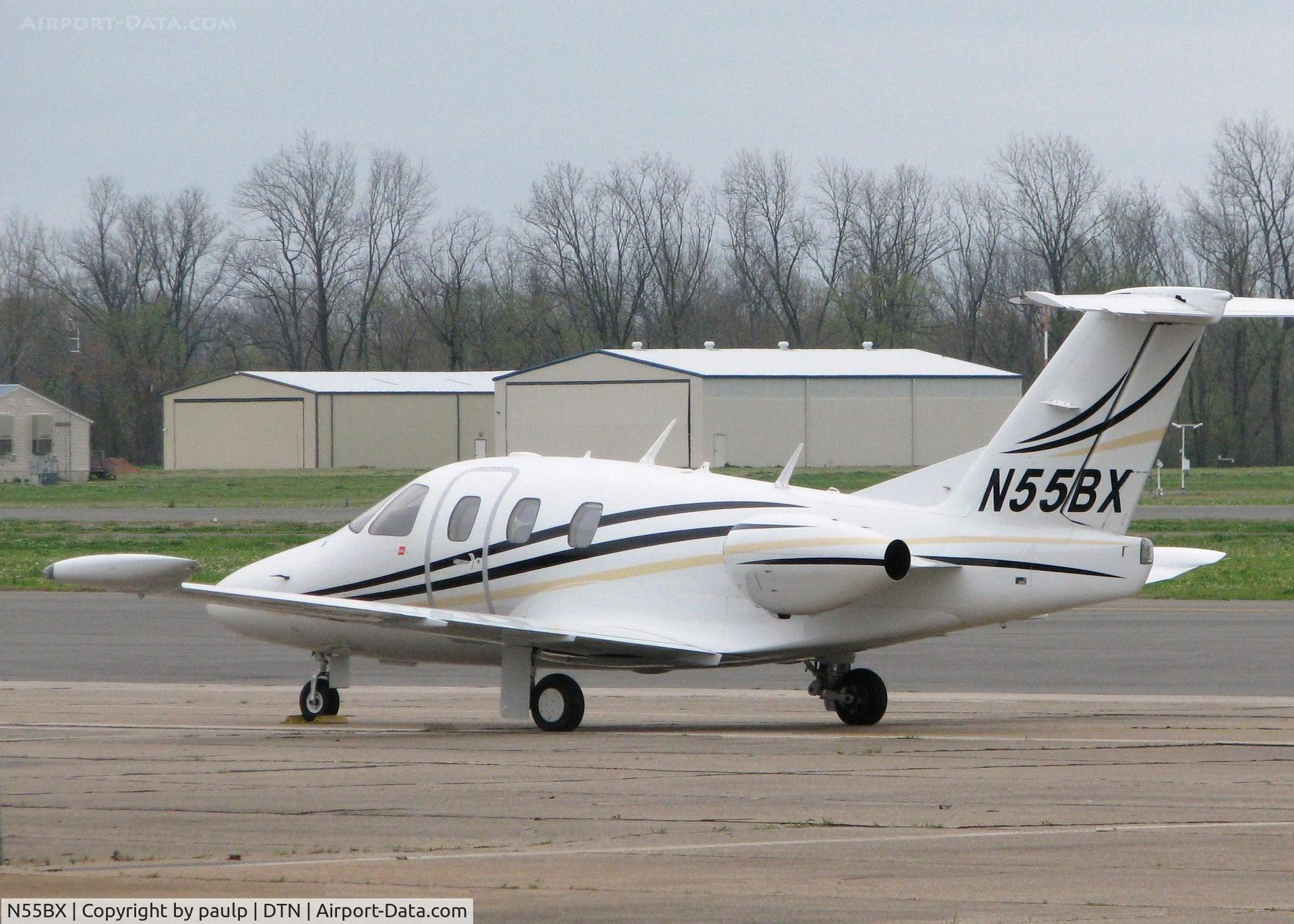 N55BX, 2007 Eclipse Aviation Corp EA500 C/N 000029, Parked at the Shreveport Downtown airport.