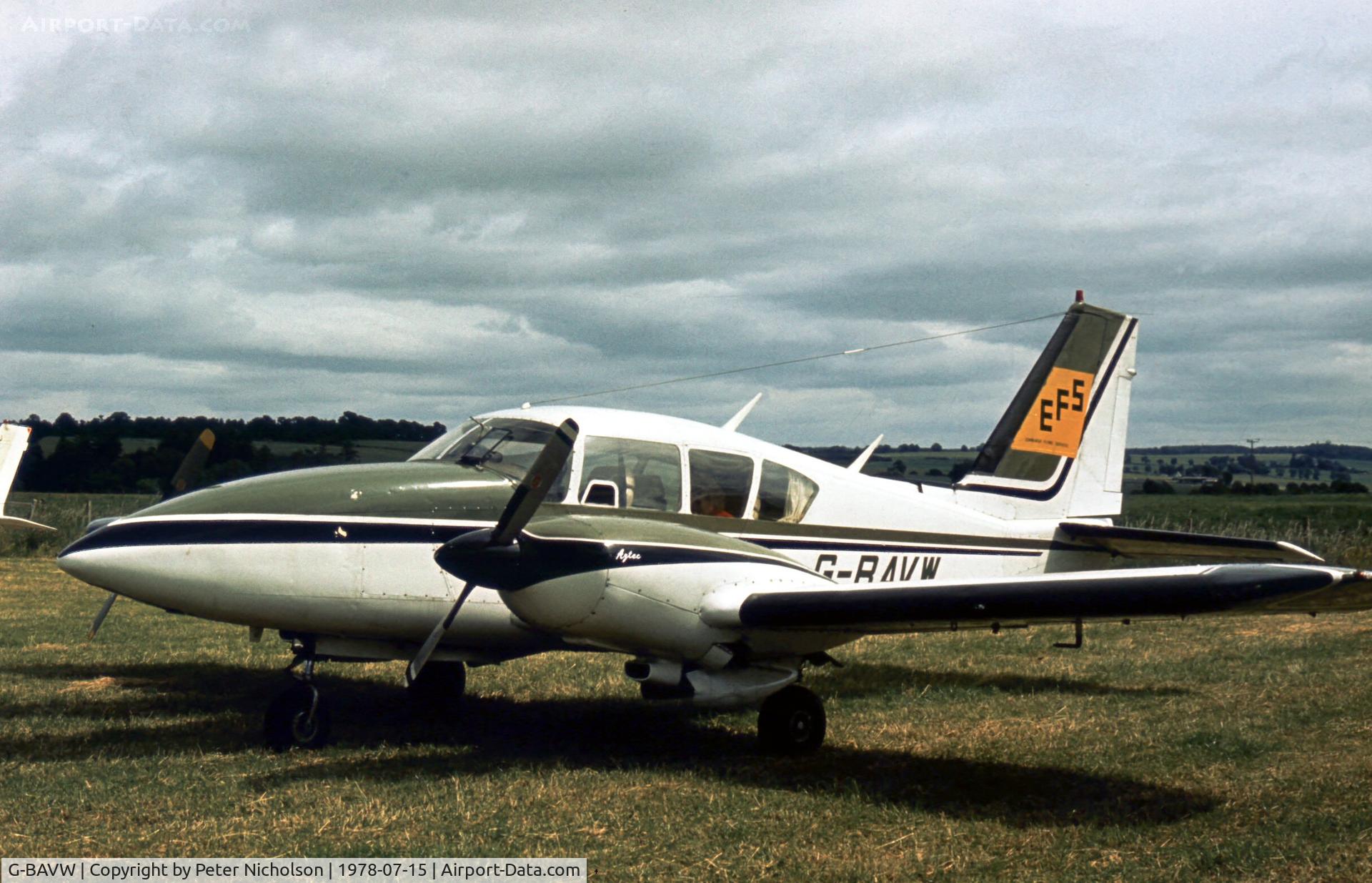 G-BAVW, 1972 Piper PA-E23-250 Aztec C/N 27-4797, This Aztec was a visitor to the 1978 Strathallan Open Day.