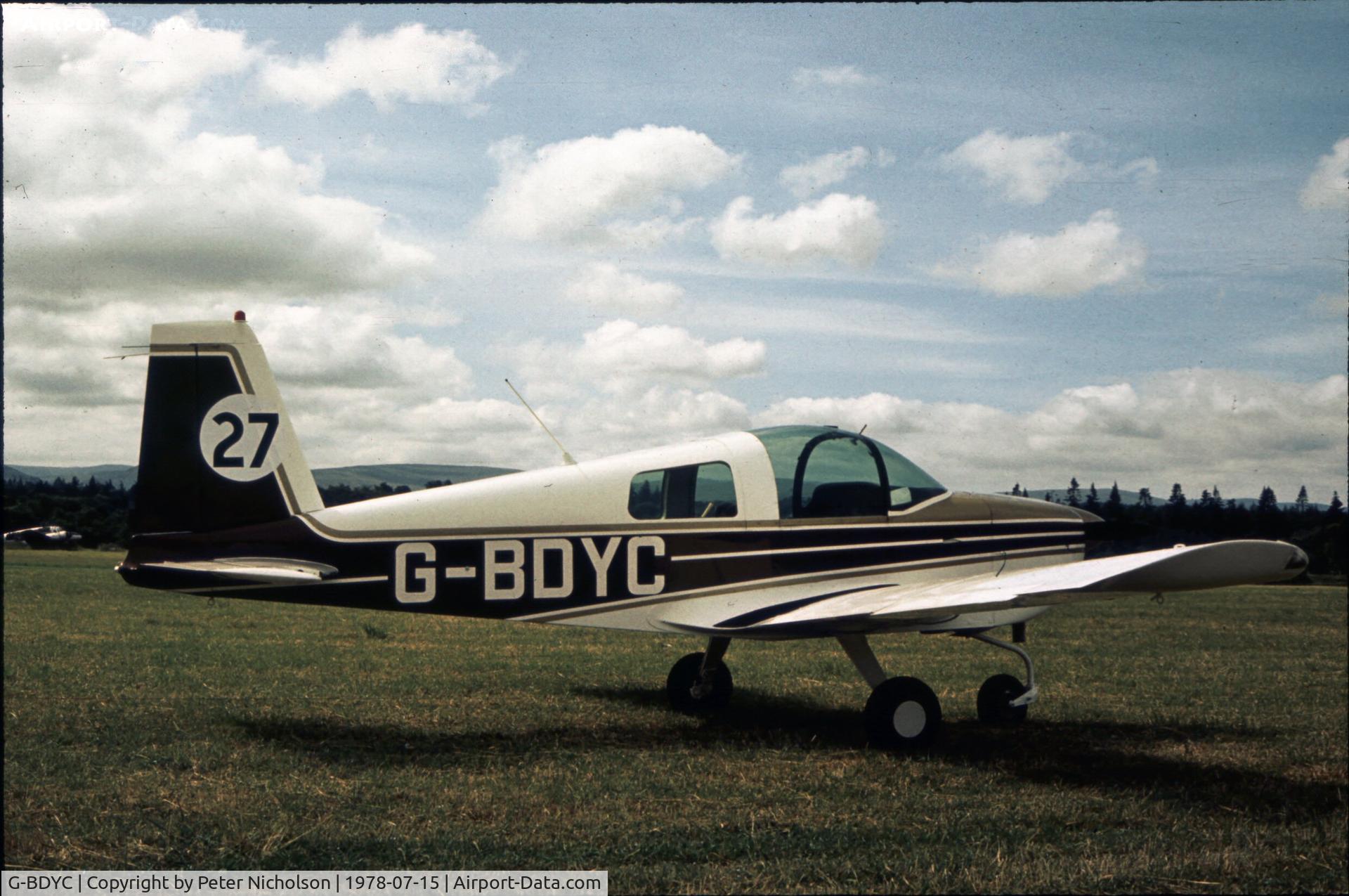 G-BDYC, 1976 Grumman American AA-1B Trainer C/N AA1B-0617, This Grumman Trainer was a visitor to the 1978 Strathallan Open Day.
