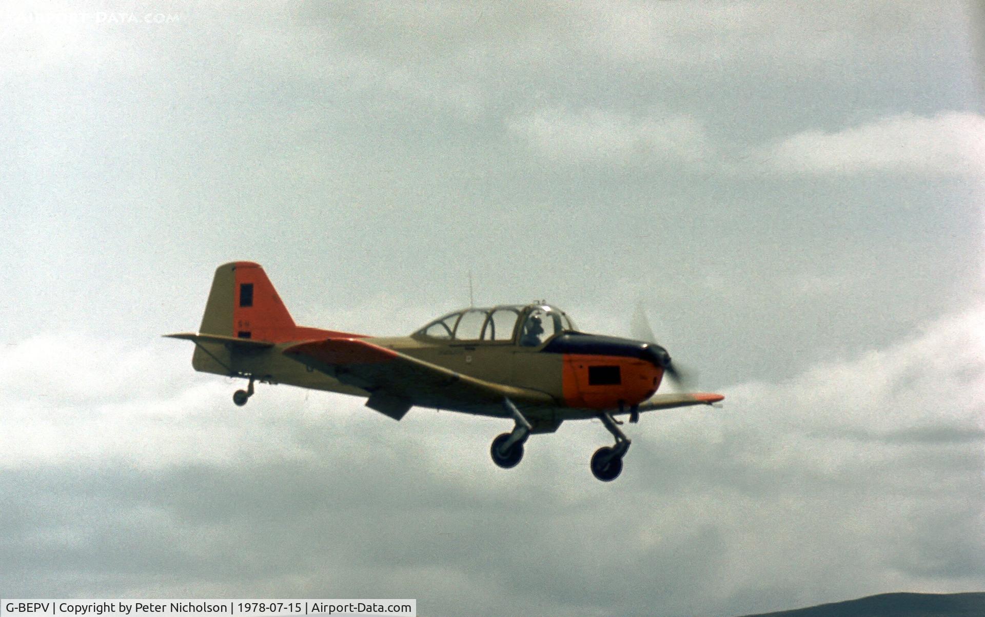 G-BEPV, 1950 Fokker S.11-1 Instructor C/N 6274, Instructor coming in to land at the 1978 Strathallan Open Day.