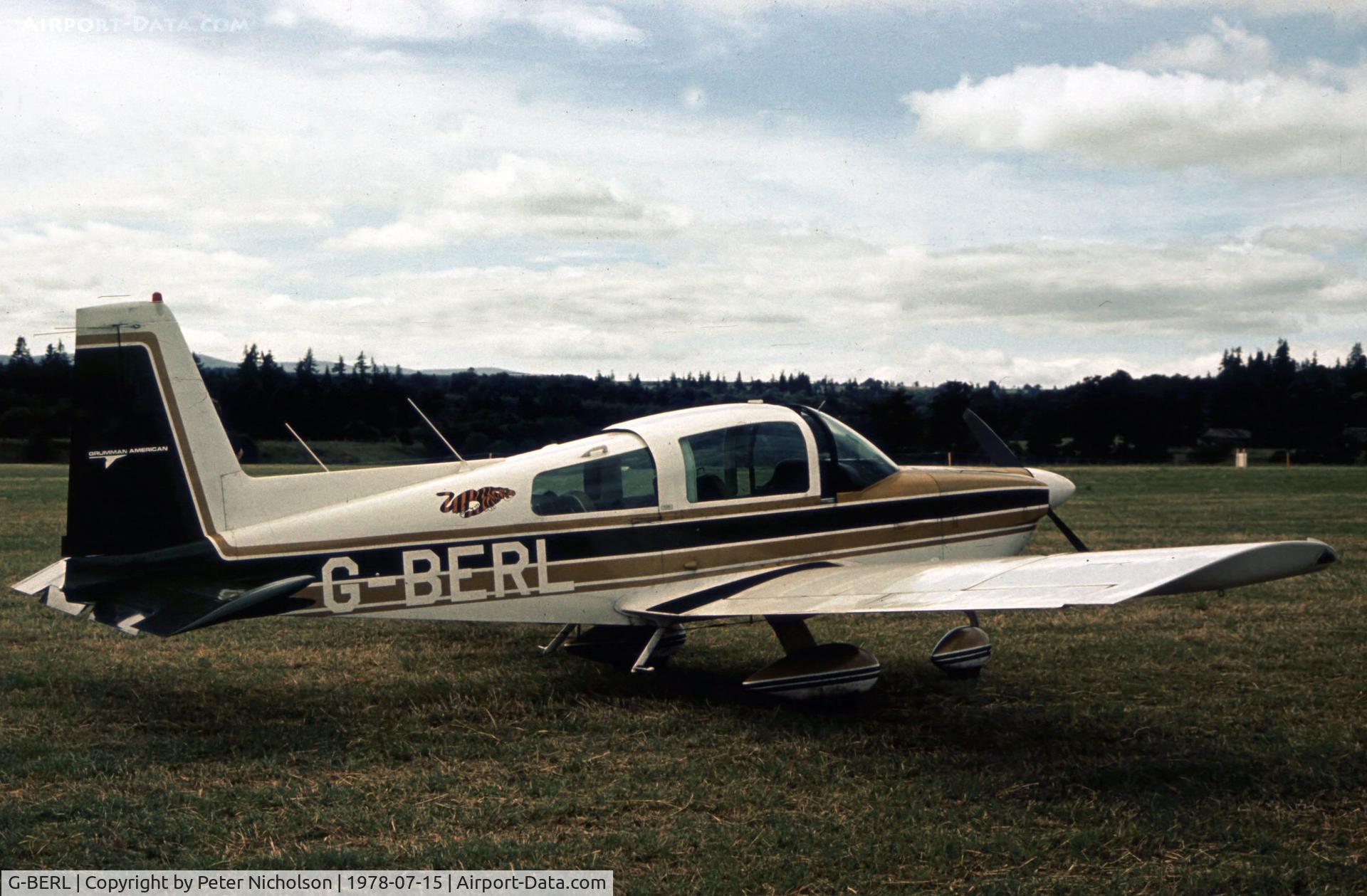 G-BERL, 1977 Grumman American AA-5B Tiger C/N AA5B-0466, This Grumman Tiger was a visitor at the 1978 Strathallan Open Day.