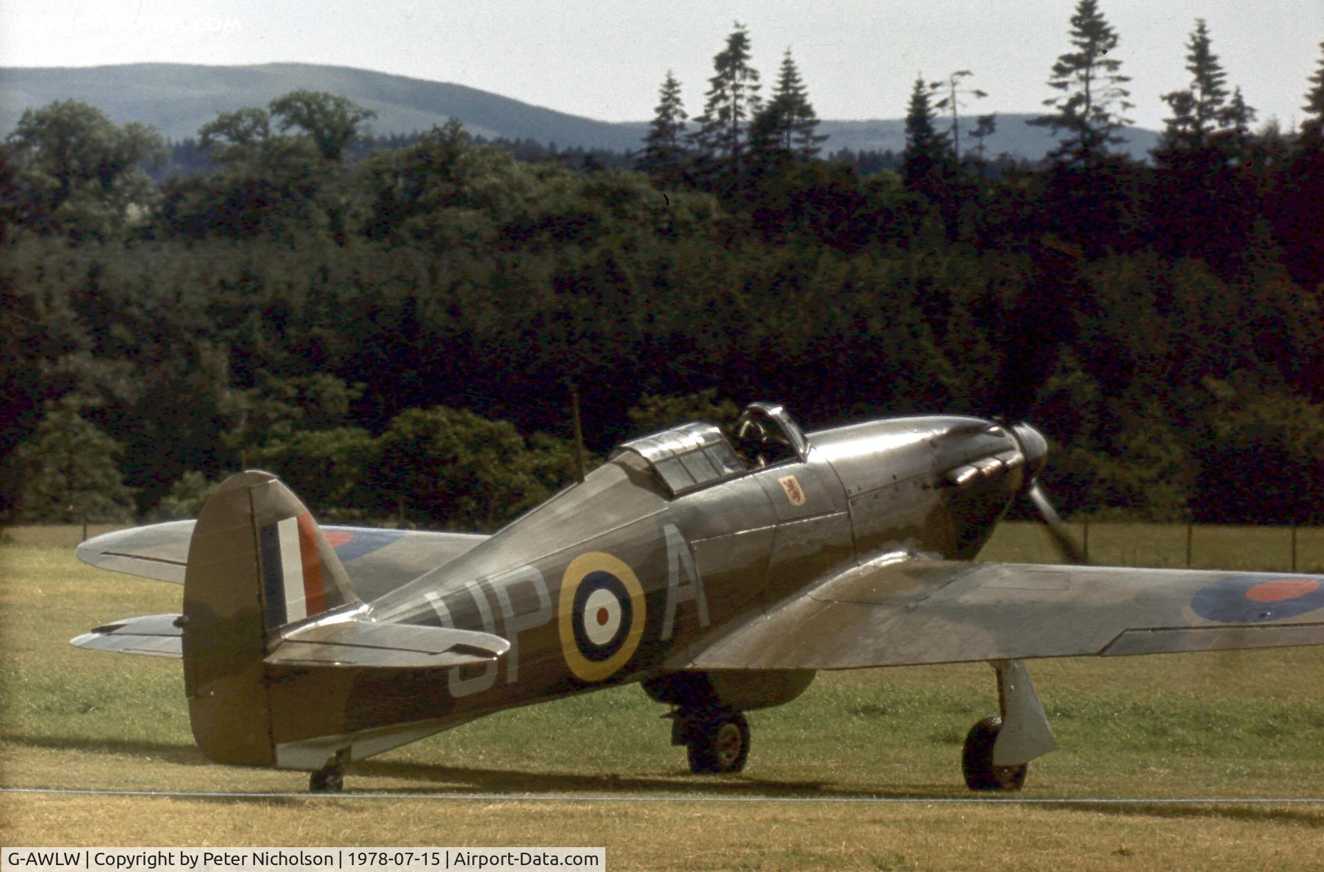 G-AWLW, 1944 Hawker (CCF) Hurricane Mk2B C/N 42012, The Strathallan Collection's Hurricane preparing to take off at the 1978 Open Day.