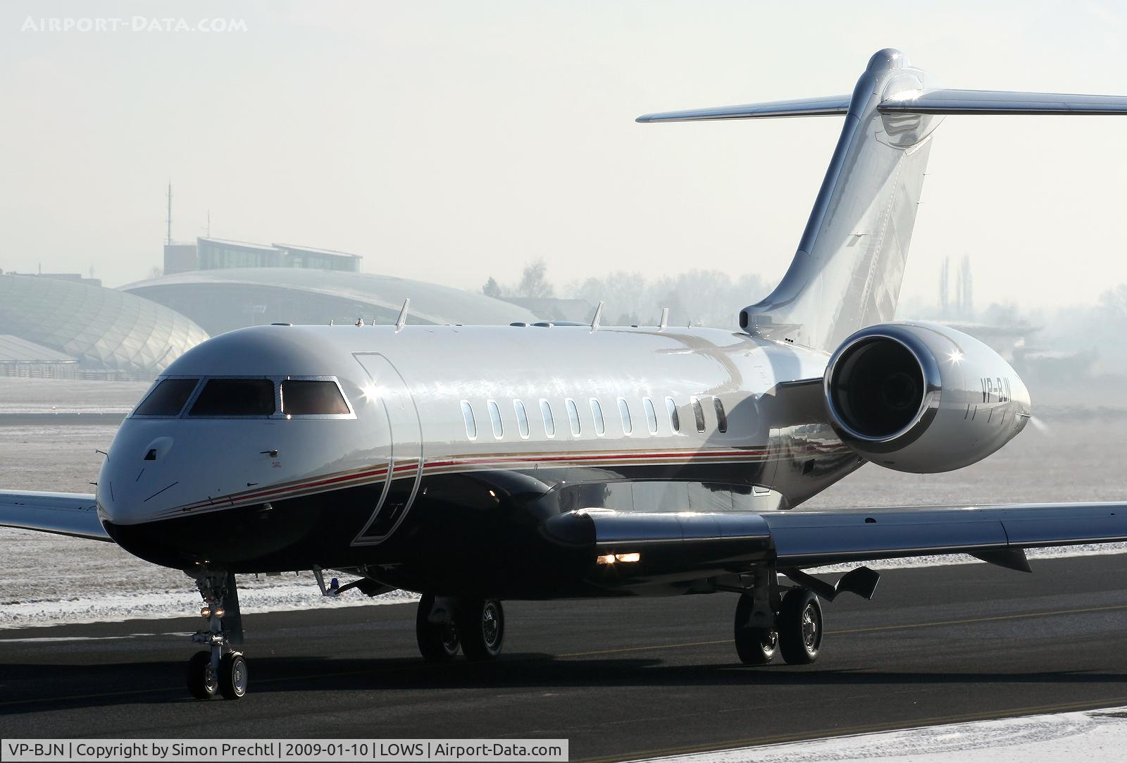 VP-BJN, 2007 Bombardier BD-700-1A11 Global 5000 C/N 9273, VP-BJN @ Salzburg Airport