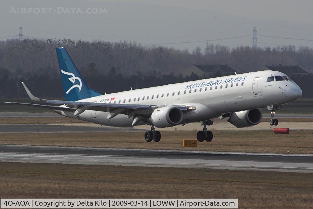 4O-AOA, 2008 Embraer 195LR (ERJ-190-200LR) C/N 19000180, Montenegro Airlines ERJ-195LR