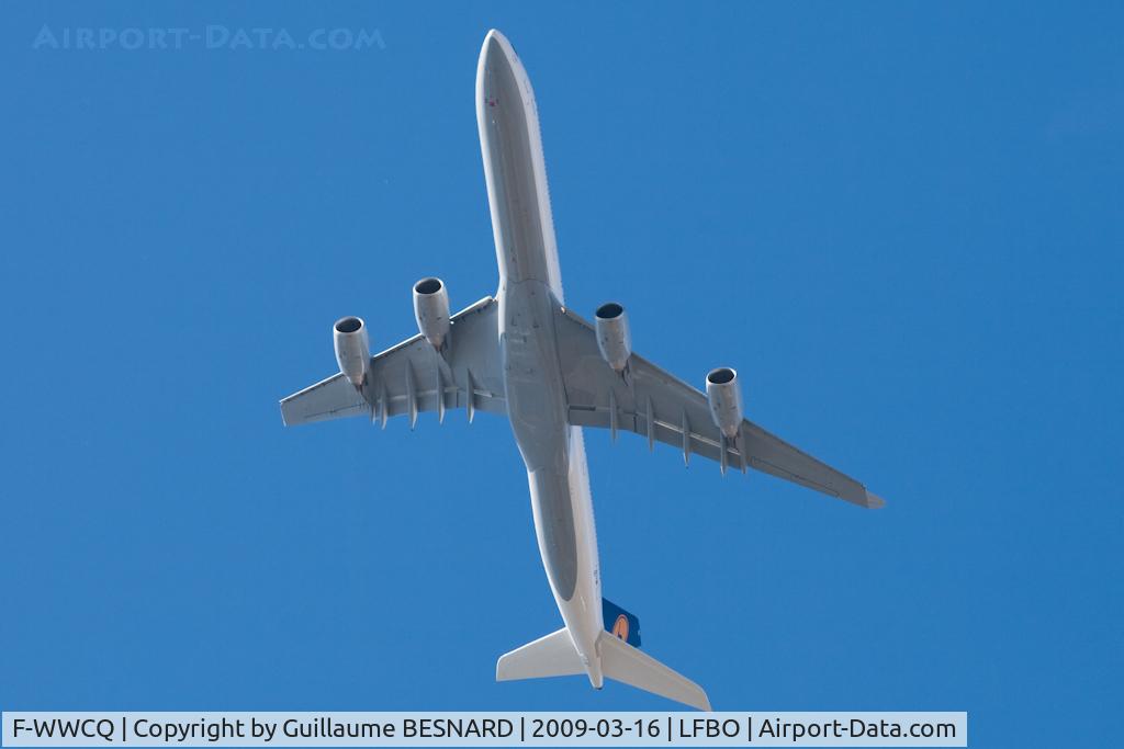 F-WWCQ, 1991 Airbus A310-324 C/N 594, Climbout, 3 Nm from airport.