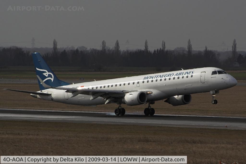 4O-AOA, 2008 Embraer 195LR (ERJ-190-200LR) C/N 19000180, Montenegro Airlines ERJ-195LR