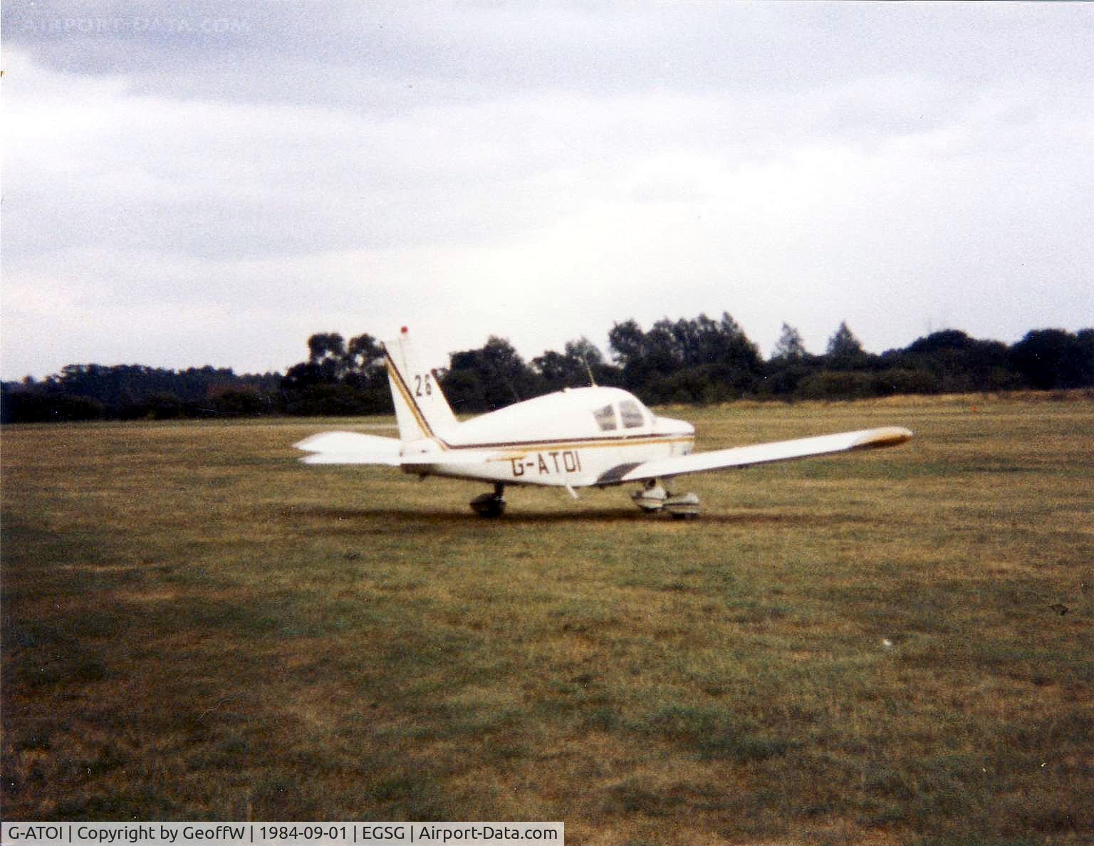 G-ATOI, 1966 Piper PA-28-140 Cherokee C/N 28-21556, Piper PA-28 Cherokee 140 G-ATOI was an entrant in the round London air race 1st September 1984 begining at Stapleford
