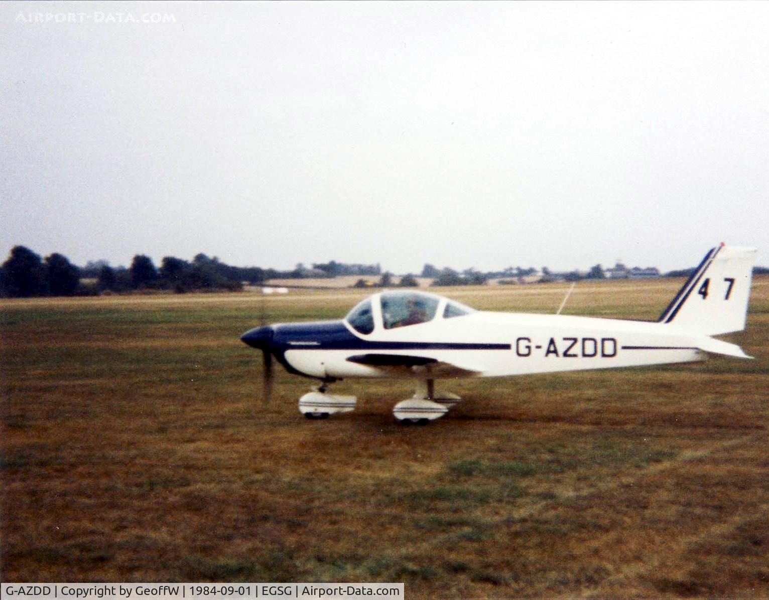 G-AZDD, 1971 Bolkow Bo-209 Monsun 150FF C/N 143, Bolkow Bo209 Monsun G-AZDD, another competitor in the round London air race at Stapleford 1st September 1984
