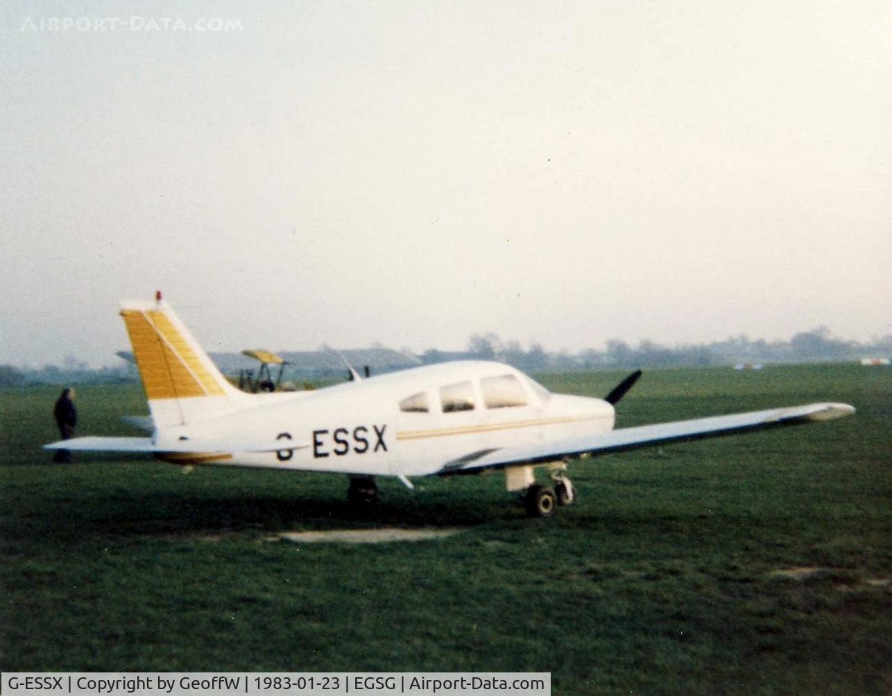 G-ESSX, 1980 Piper PA-28-161 Cherokee Warrior II C/N 28-8016261, Piper PA-28 Cherokee Warrior 161 G-ESSX at Stapleford 23.1.83. Formerly G-BHYY