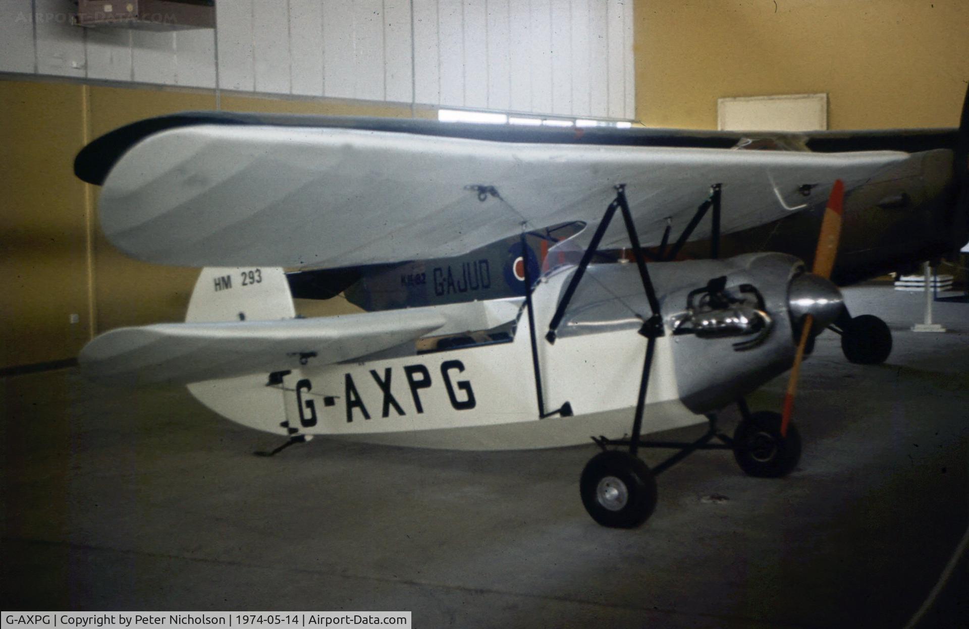 G-AXPG, 1971 Mignet HM.293 Pou-du-Ciel C/N PFA 1333, Mignet HM293 on display at the now defunct Historic Aircraft Museum at Southend Airport.