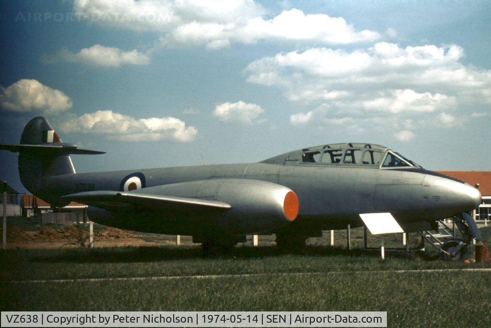 VZ638, 1949 Gloster Meteor T.7 C/N Not found G-JETM/VZ638, Another view of the Meteor T.7 at the Historic Aircraft Museum at Southend Airport.