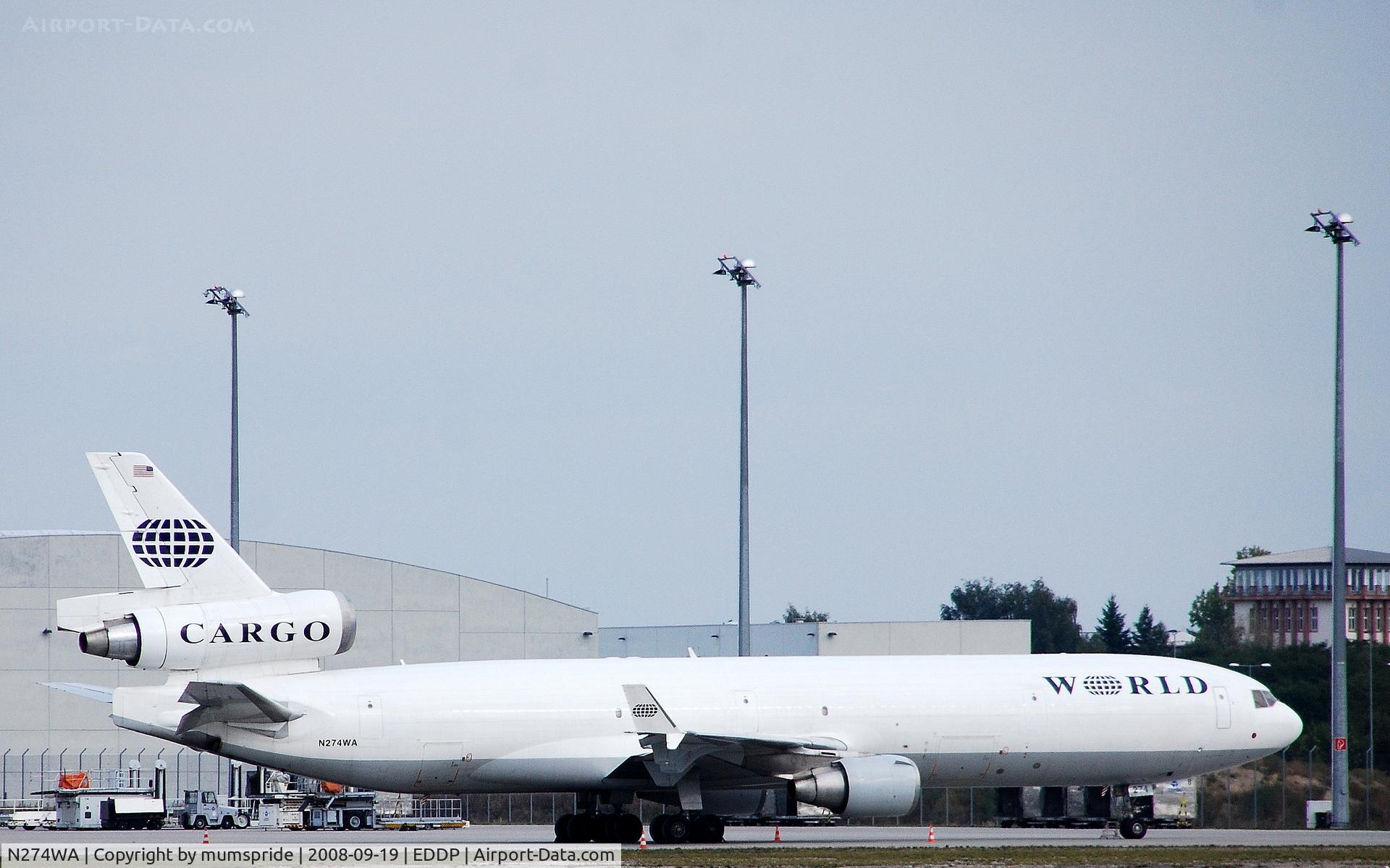 N274WA, 1994 McDonnell Douglas MD-11F C/N 48633, On a rest day at LEJ