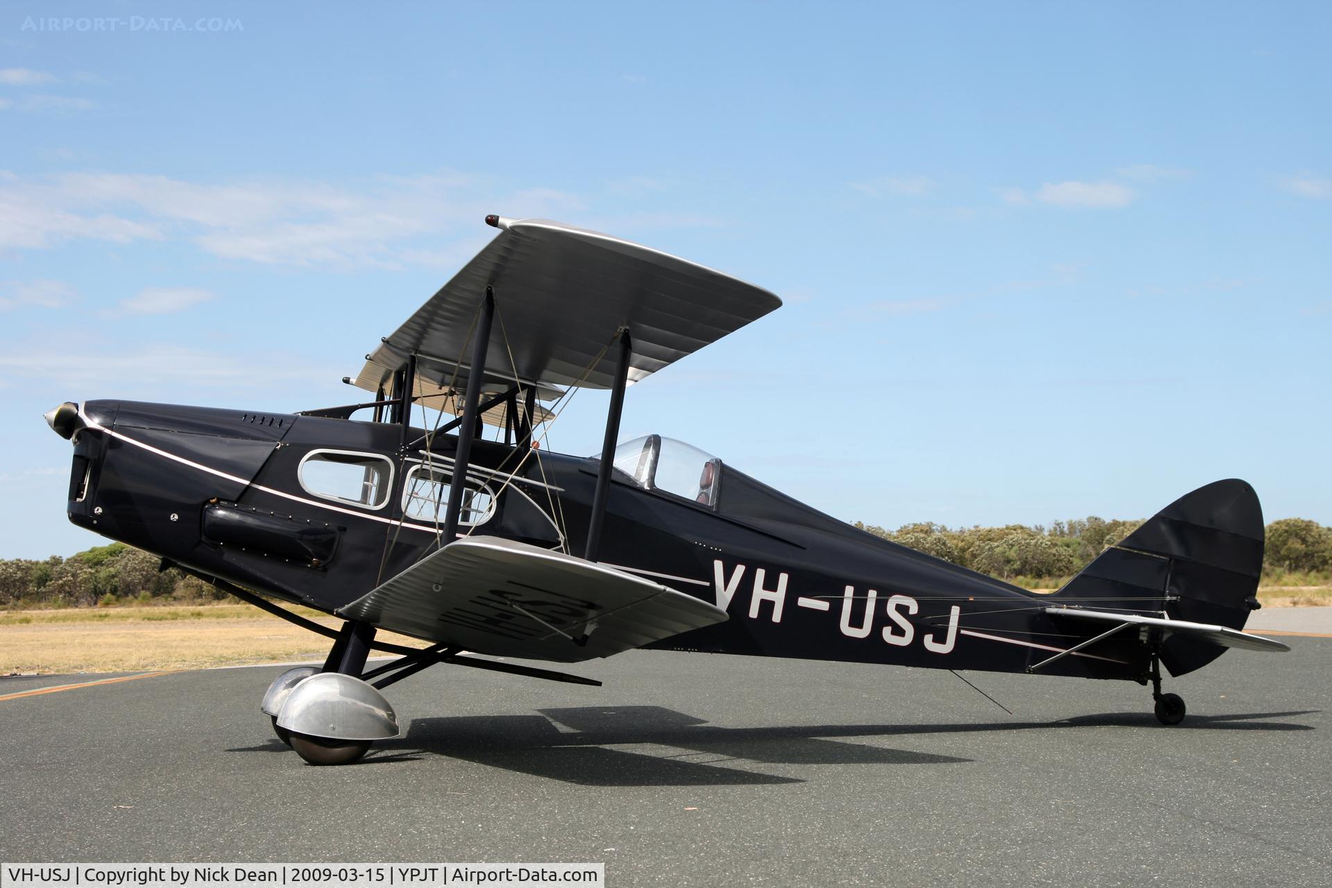VH-USJ, 1933 De Havilland DH.83 Fox Moth C/N 4058, YPJT (Thanks to the aircraft owner for being kind enough to wait an hour for the sun to come out for me to get this shot)
