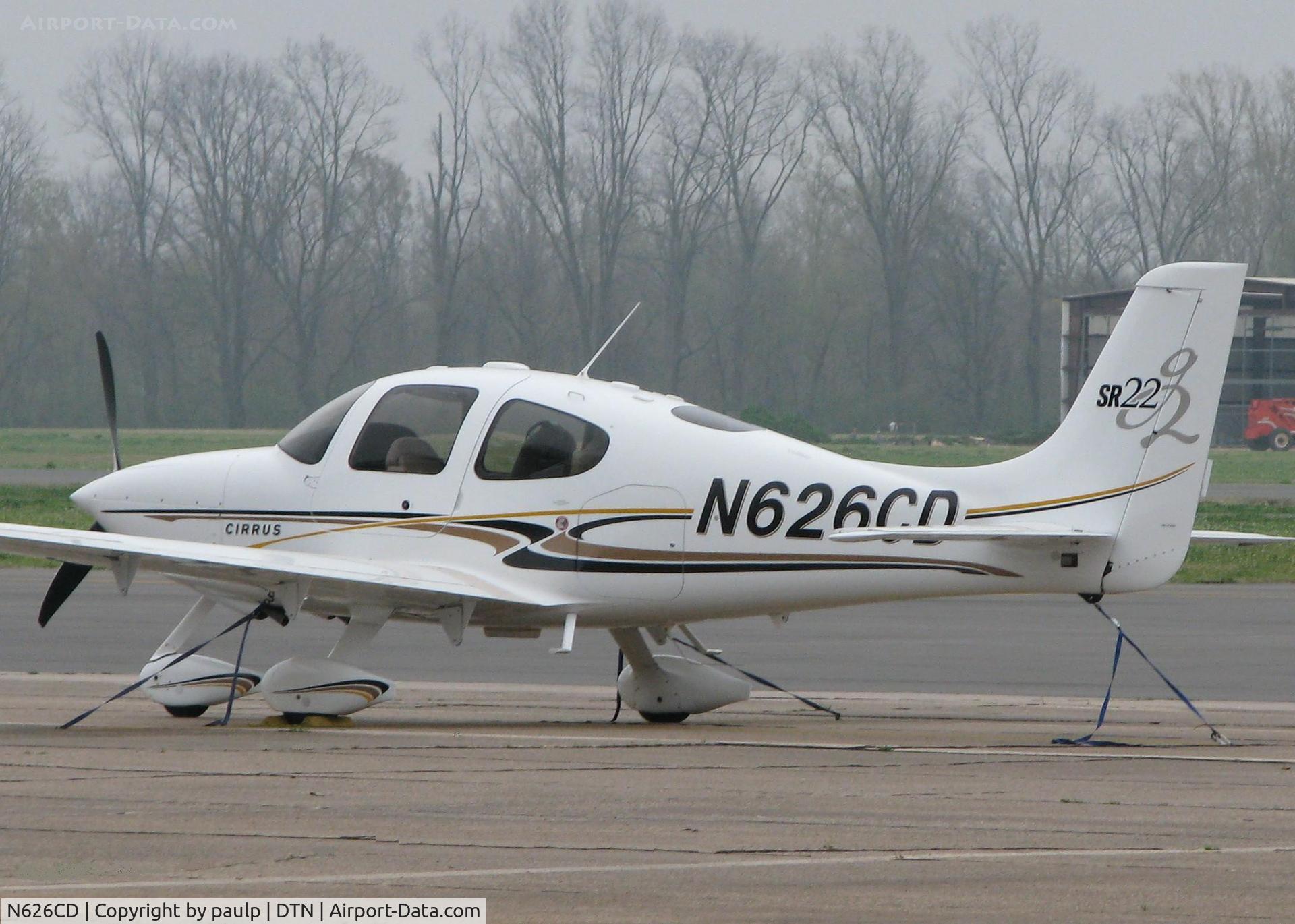 N626CD, 2004 Cirrus SR22 C/N 1042, Parked at the Shreveport Downtown airport.