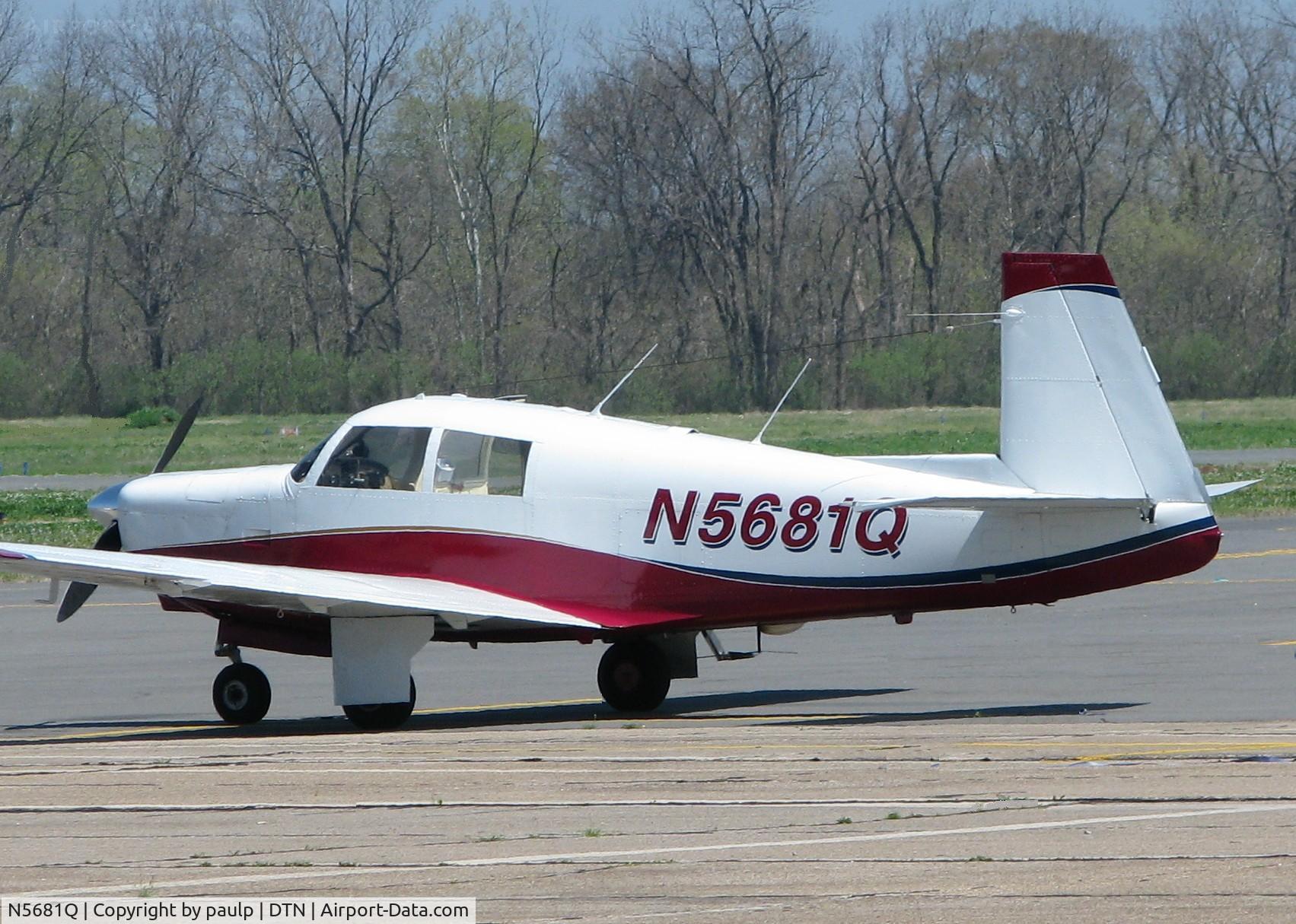 N5681Q, 1965 Mooney M20C Ranger C/N 3039, Parked at the Shreveport Downtown airport.
