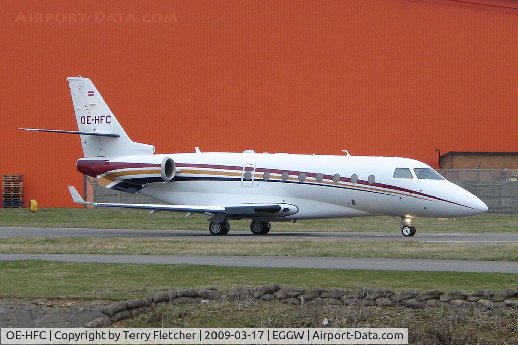 OE-HFC, Gulfstream Aerospace Gulfstream 200 C/N 50, Austrain G200 at Luton