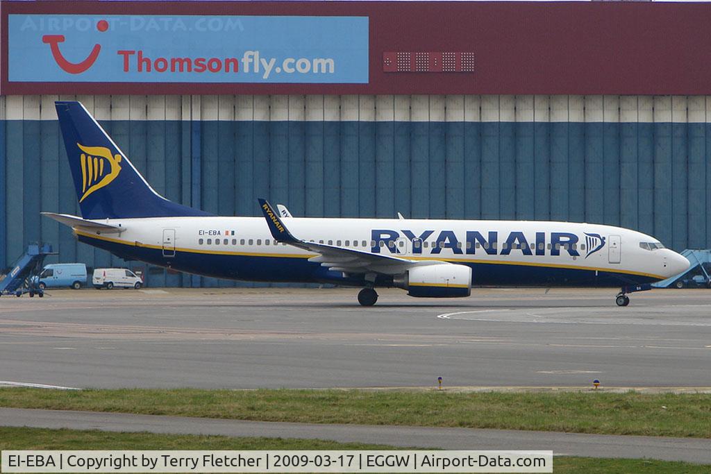 EI-EBA, 2008 Boeing 737-8AS C/N 37516, Ryanair B737 at Luton