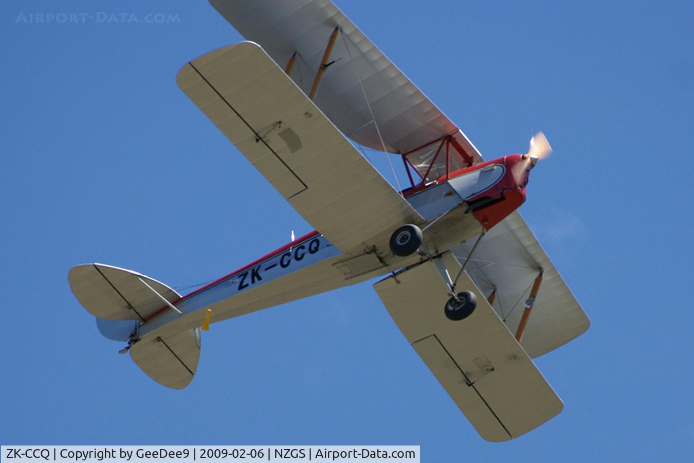 ZK-CCQ, De Havilland New Zealand DH-82A Tiger Moth C/N DHNZ132, Bombing run during weekend fly-in