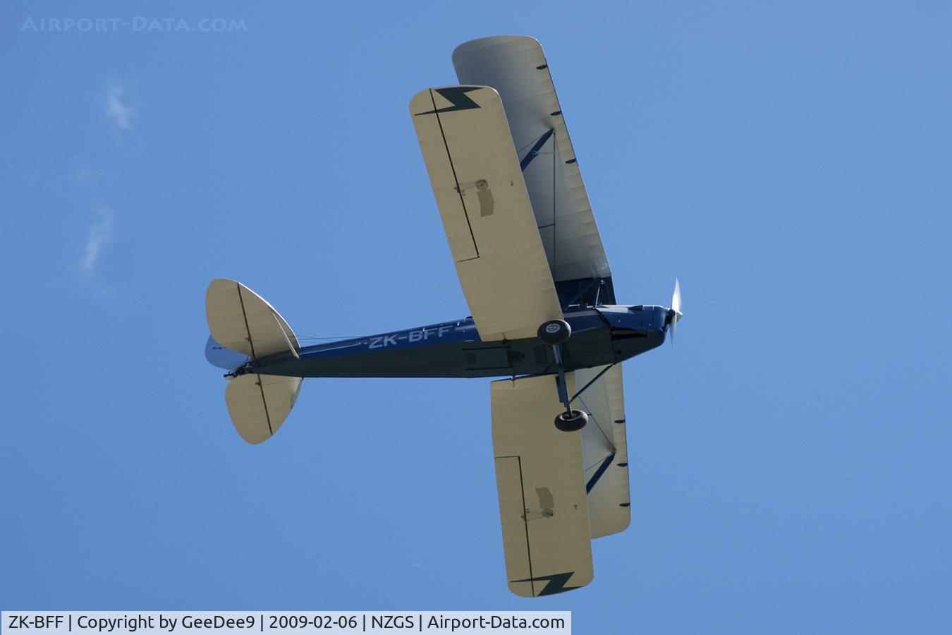 ZK-BFF, De Havilland DH-82A Tiger Moth II C/N 83564, Bombing run during weekend fly-in