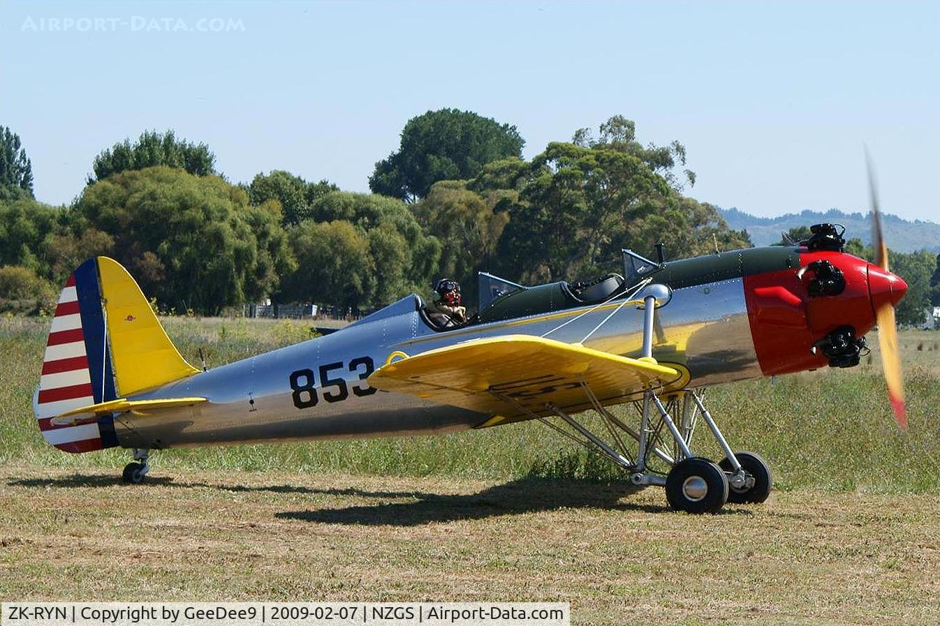 ZK-RYN, 1942 Ryan PT-22 Recruit (ST3KR) C/N 2062, Les Marshall taxiing for departure
