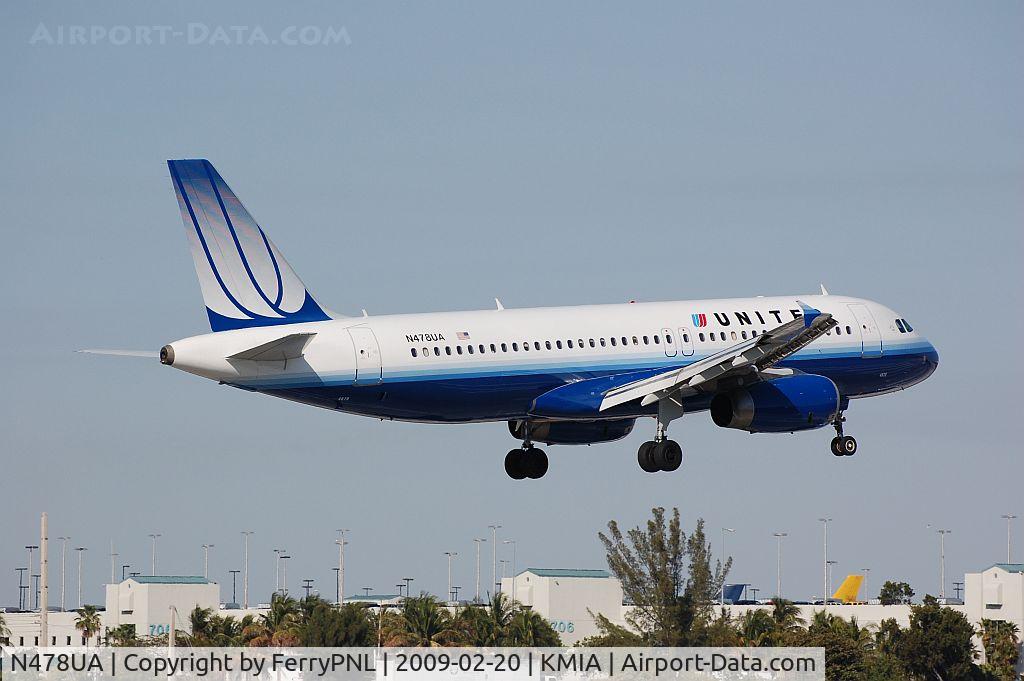 N478UA, 2001 Airbus A320-232 C/N 1533, East, west ...., now in MIA