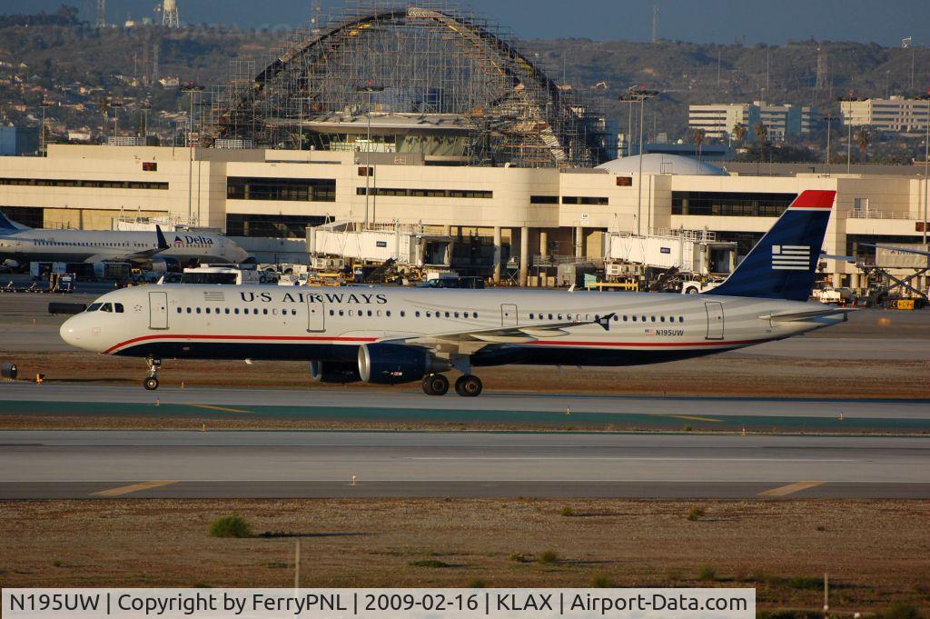 N195UW, 2008 Airbus A321-211 C/N 3633, Long taxiway to the gate for this flight