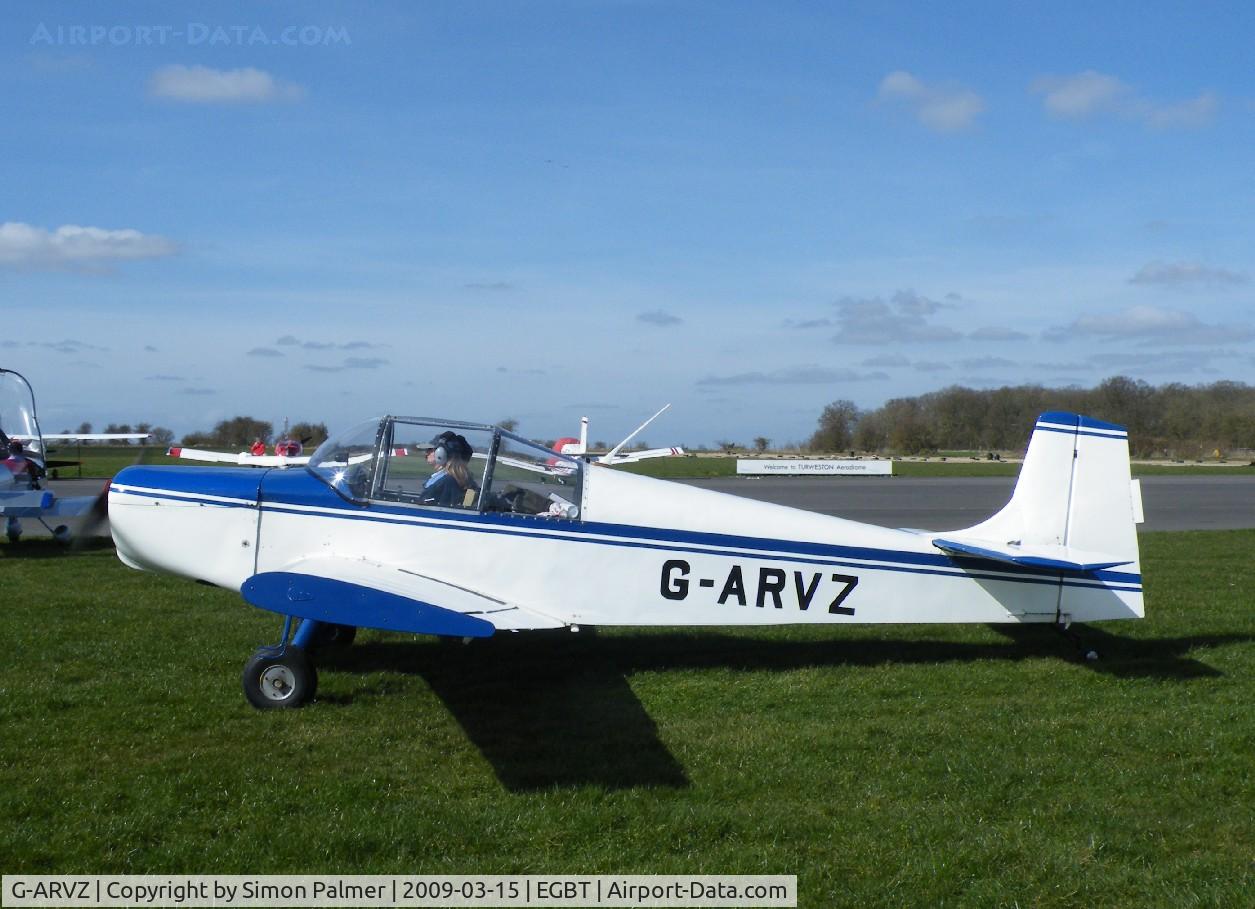 G-ARVZ, 1962 Rollason Druine D-62B Condor C/N RAE/606, Condor taxies in at Turweston