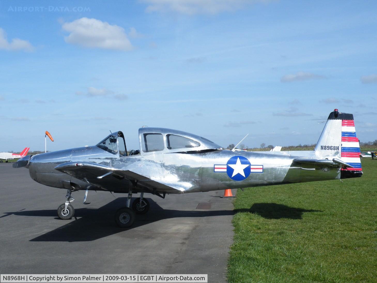 N8968H, 1947 North American Navion (NA-145) C/N NAV-4-968, Highly polished Navion at Turweston fly-in