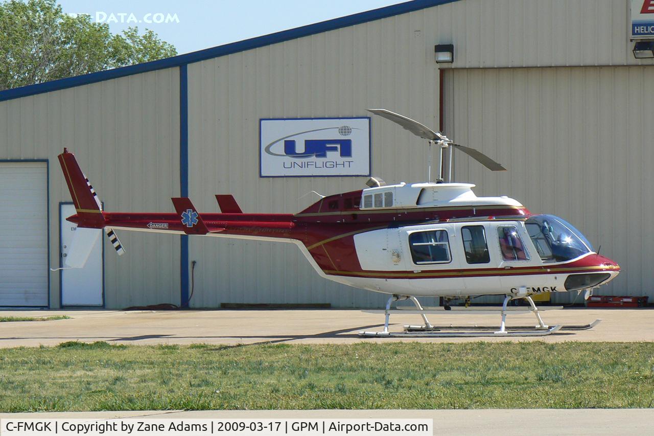 C-FMGK, 1980 Bell 206L-1 LongRanger II C/N 45402, At Grand Prairie Municipal