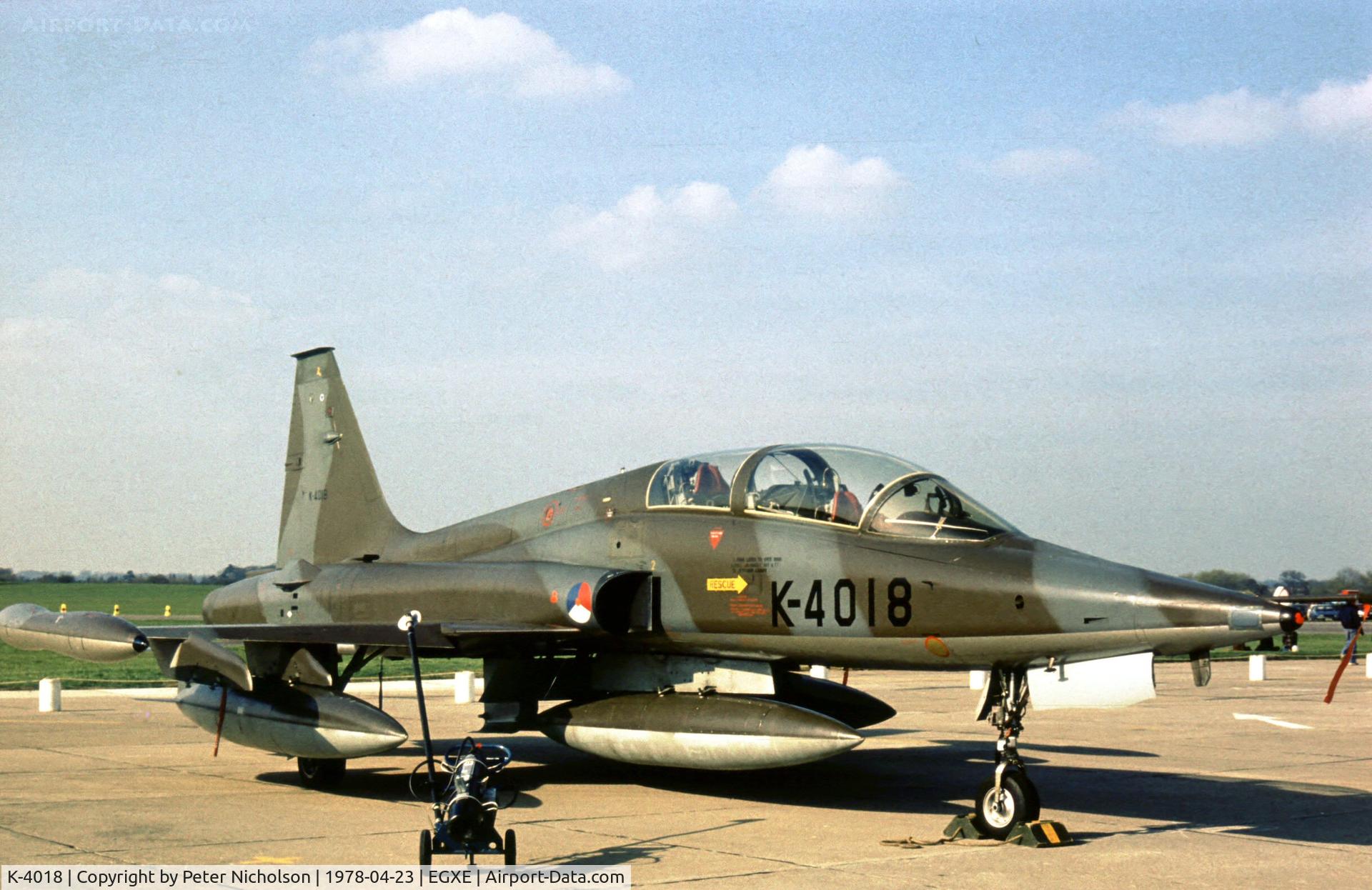 K-4018, 1971 Canadair NF-5B Freedom Fighter C/N 4018, Another view of 313 Squadron's Freedom Fighter at the 1978 Leeming Open Day.