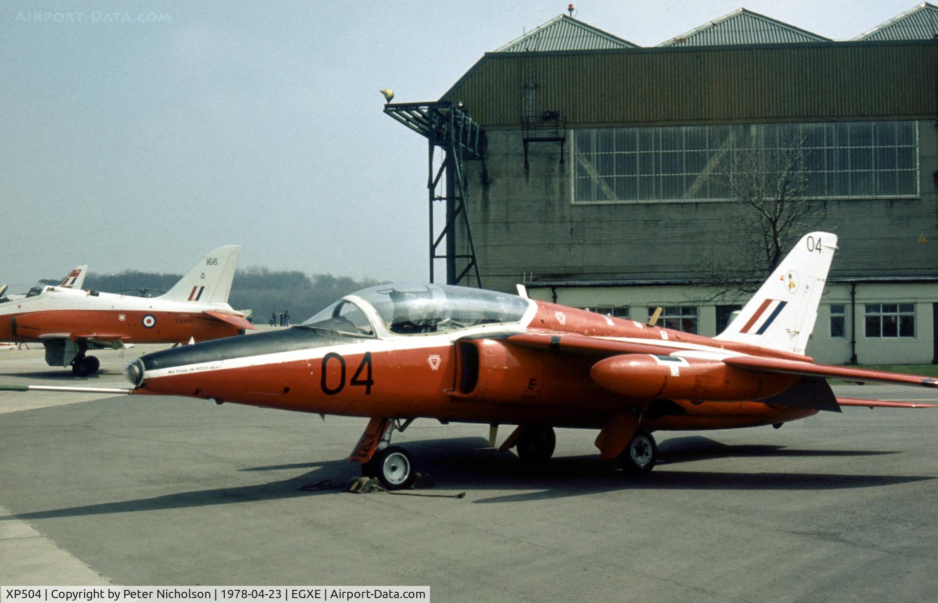 XP504, 1962 Folland Gnat T.1 C/N FL519, Gnat T.1 of 4 Flying Training School at the 1978 Leeming Open Day.