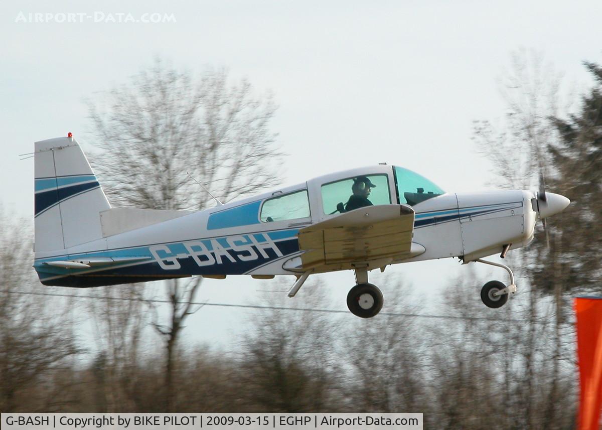 G-BASH, 1973 Grumman American AA-5 Traveler C/N AA5-0319, DEPARTING RWY 26, THIS AA5 MADE A NUMBER OF FLIGHTS DURING THE DAY
