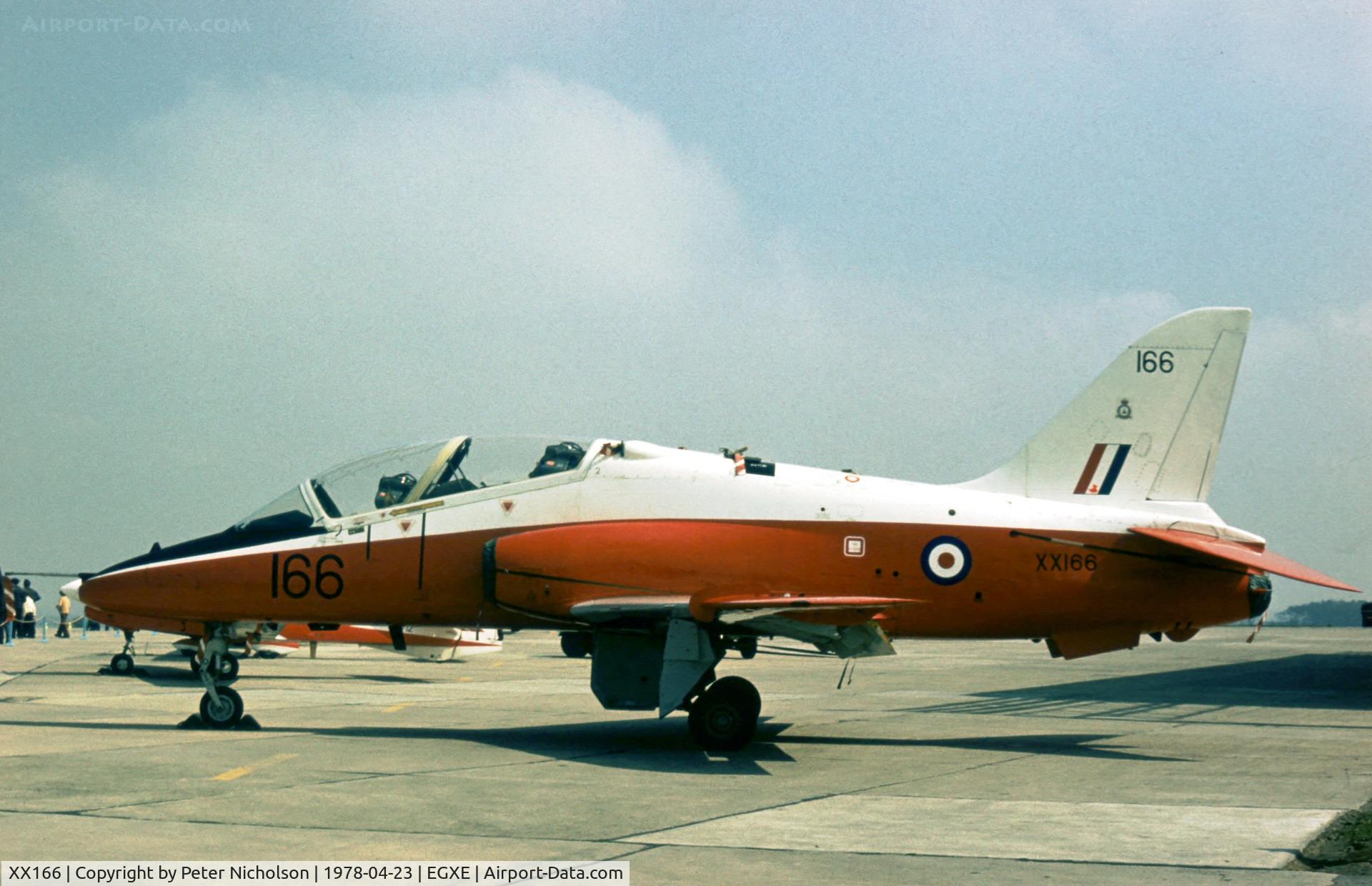 XX166, 1976 Hawker Siddeley Hawk T.1 C/N 013/312013, Another view of the Hawk T.1 from RAF Valley at the 1978 Leeming Open Day.